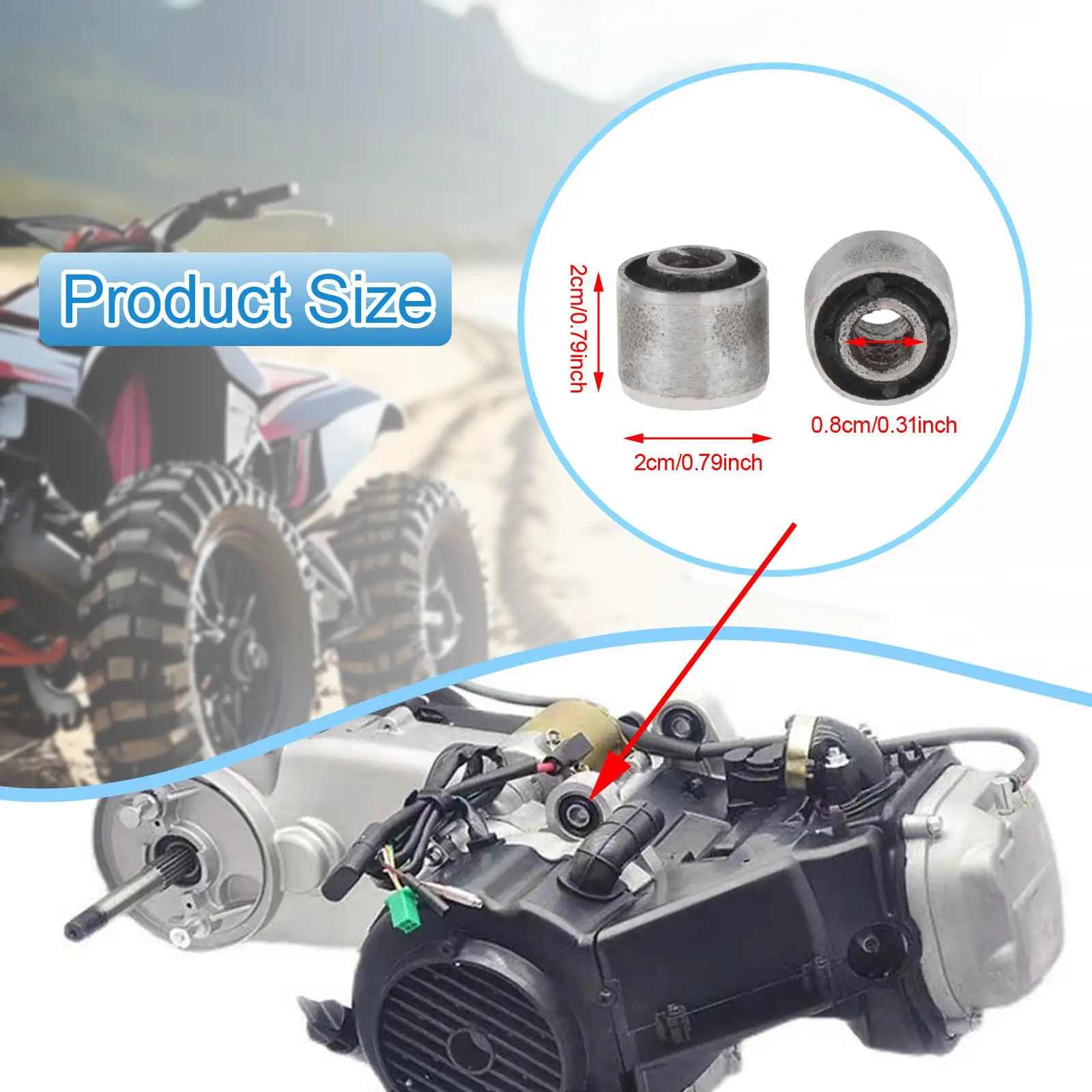 4x شجيرات ذراع التأرجح الخلفية تحل محل 0.79 بوصة للدراجات الرباعية Atv الصغيرة #6