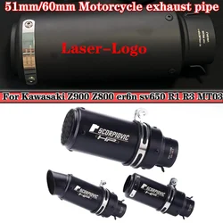 Rura wydechowa motocykla 51mm/60mm rura wydechowa z DB killer tłumik do Kawasaki Z900 Z800 er6n sv650 R1 R3 MT03