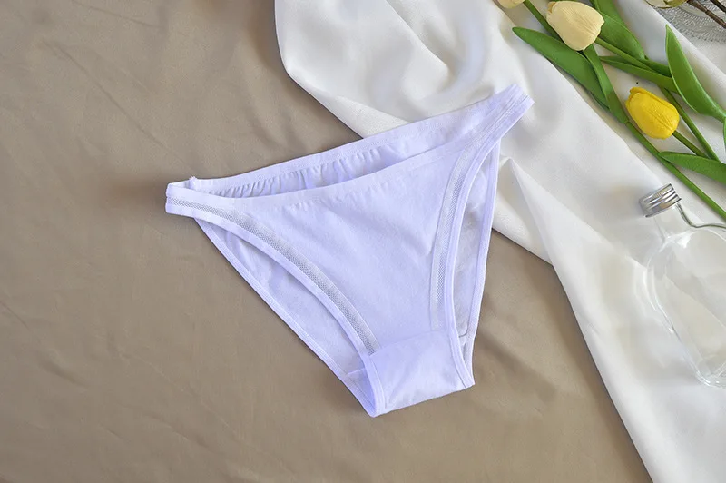 3 Teile/satz Frauen Baumwolle Höschen Weibliche Mesh Unterhose Einfarbig Bikini-Slip Unterwäsche Damen Sexy Panty Mädchen Dessous – Detail 11