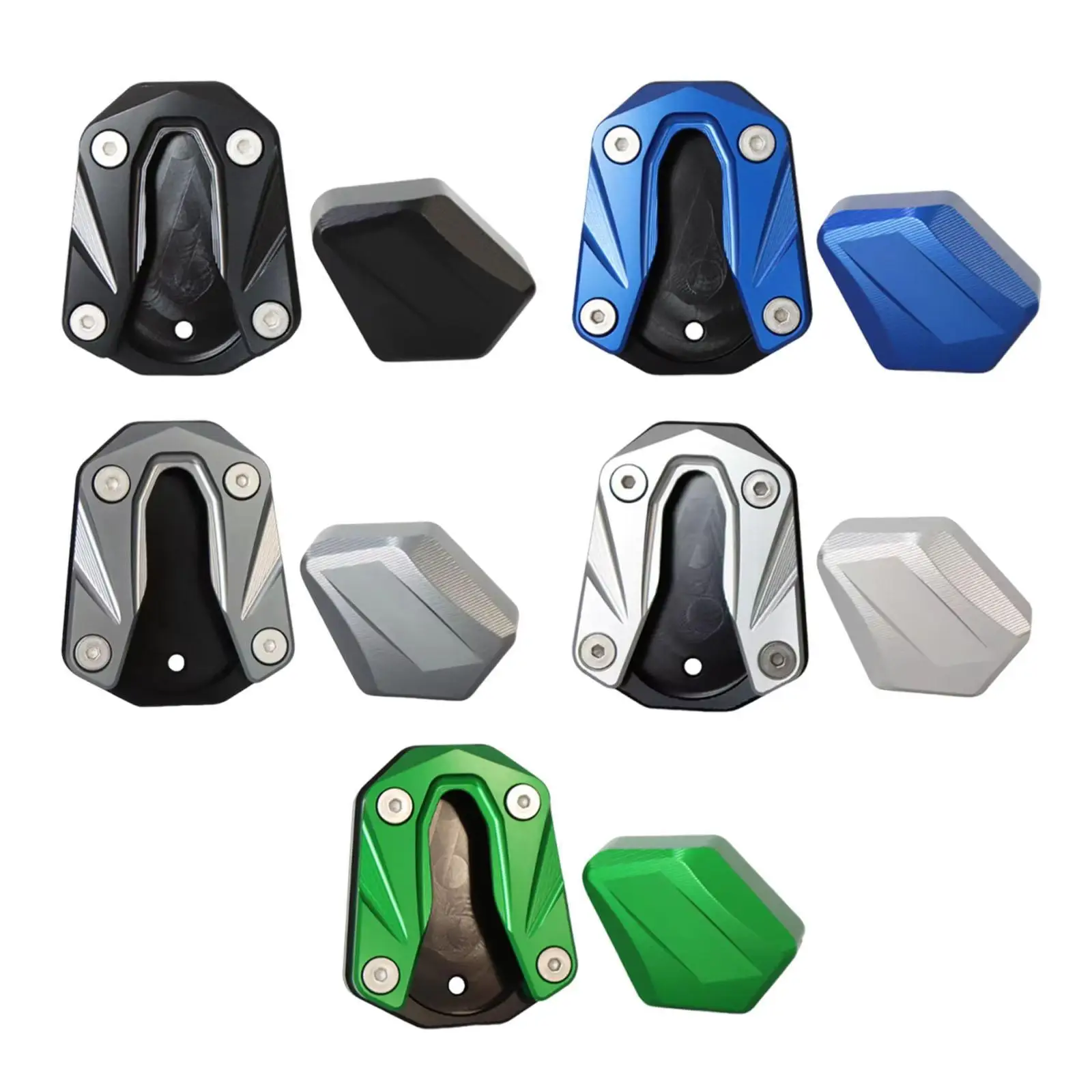 Aluminum Alloy Motorcycle Kickstand Pad Extender Anti Skid Side Stand Foot Plate for Garage Floor