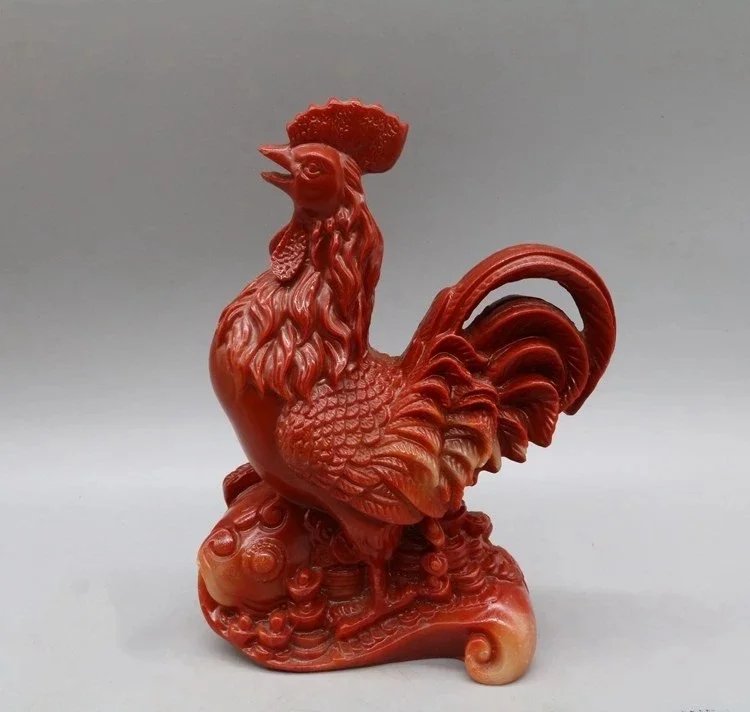 Shoushan Stone, Furong Stone Carving, Golden Rooster Heralds The Dawn, Attracts Wealth and Ward Off Evil Spirits