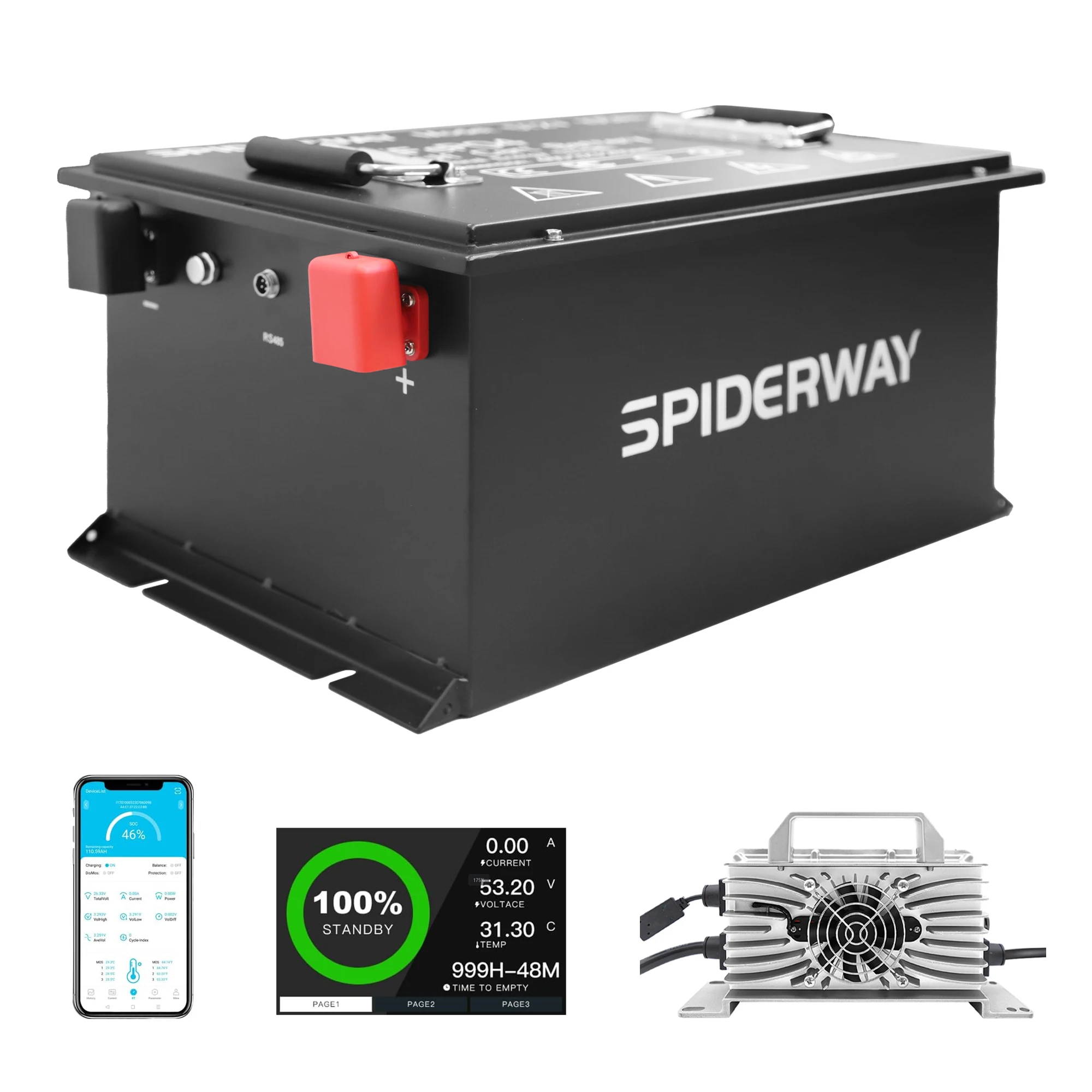 

48V 105Ah Golf Cart LiFePO4 Lithium Battery With 25A Charger BMS 6000+ Deep Cycle 10Year WARRANTY