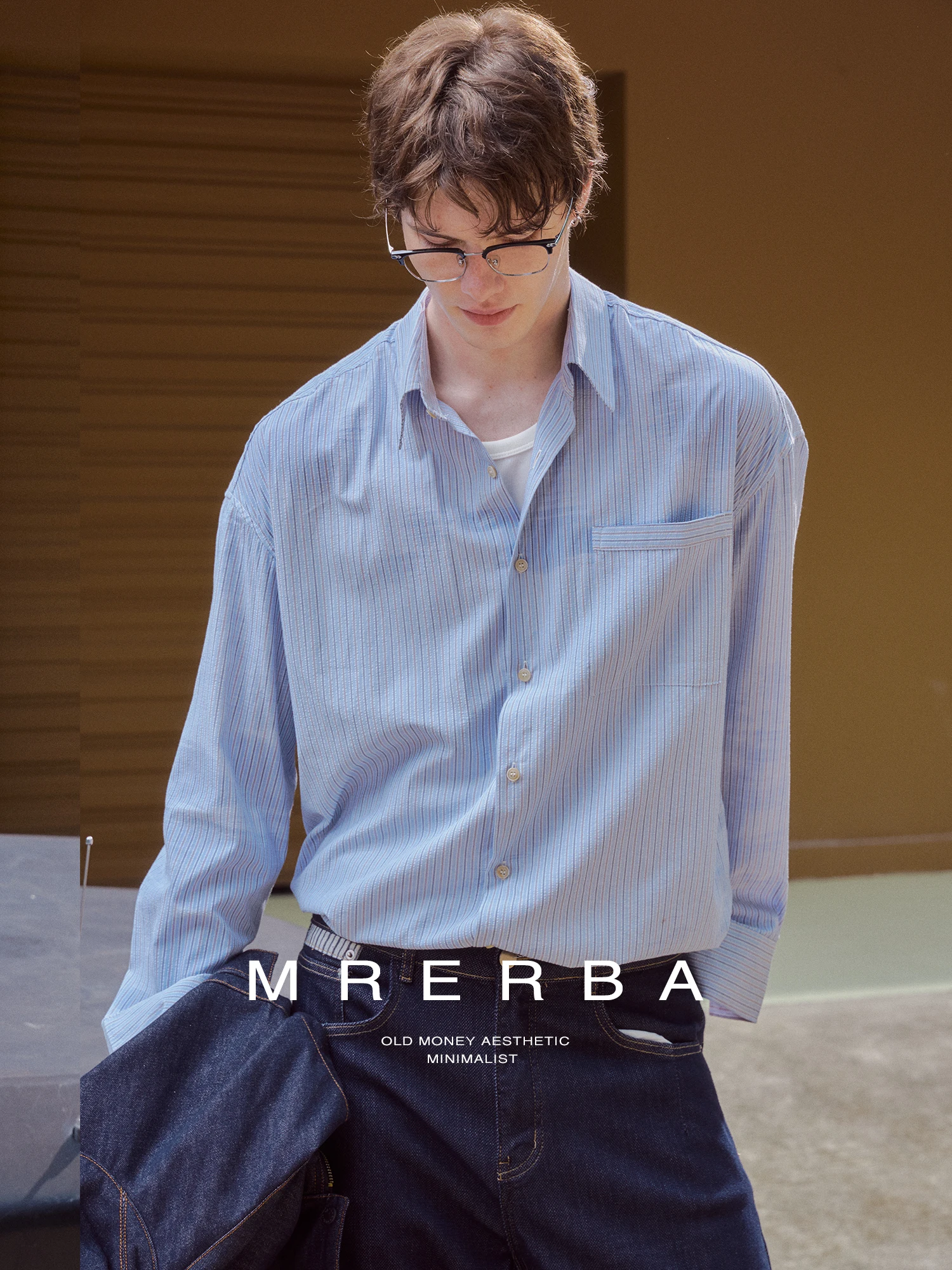 Loose Fit Long Sleeve Bubble Shirt Casual Commute Thin Cotton Polyester Blend Men's Shirt Striped Pattern Button Closure