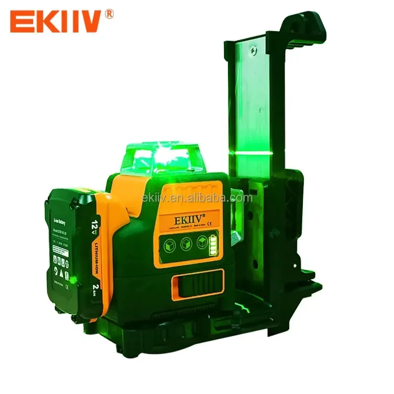 12 Green Line Industrial 5-Dot Rotary Level Construction Self-Leveling Multifunctional Electric Lithium Battery