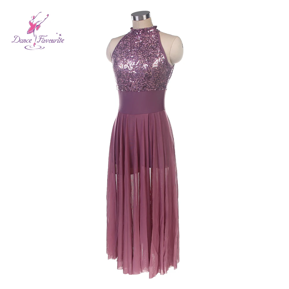Costumes de danse préférés 18015, corsage à paillettes avec jupe longue en maille, robe de Ballet lyrique, Costumes de danse