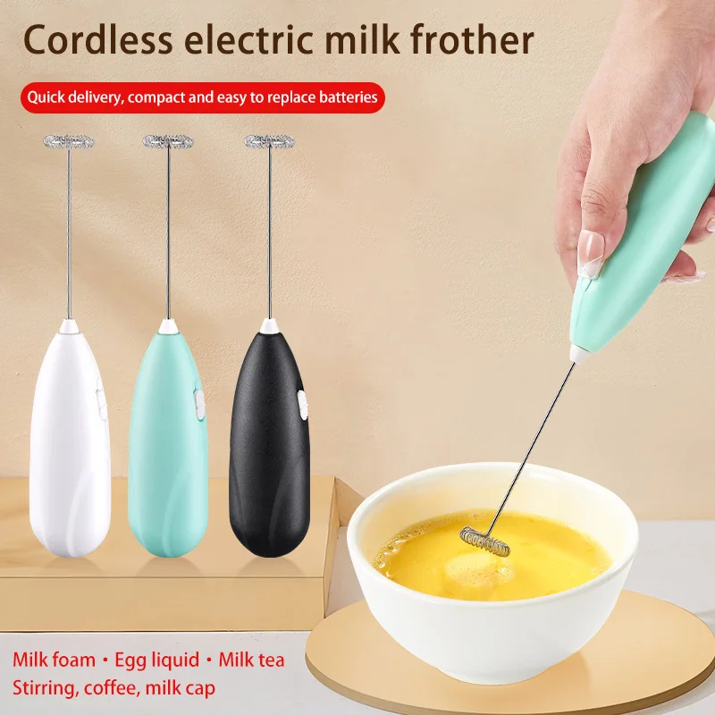Electric Milk Frother Handheld USB Rechargeable Coffee Foam Maker Battery Cream Mixer Egg Beater Wireless Drink Stirrer