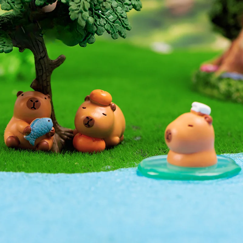 Micro Landschapsdecoratie Cartoon Schattig Capibara Capibara Figuur Handhars Decoratie Kinderspeelgoed