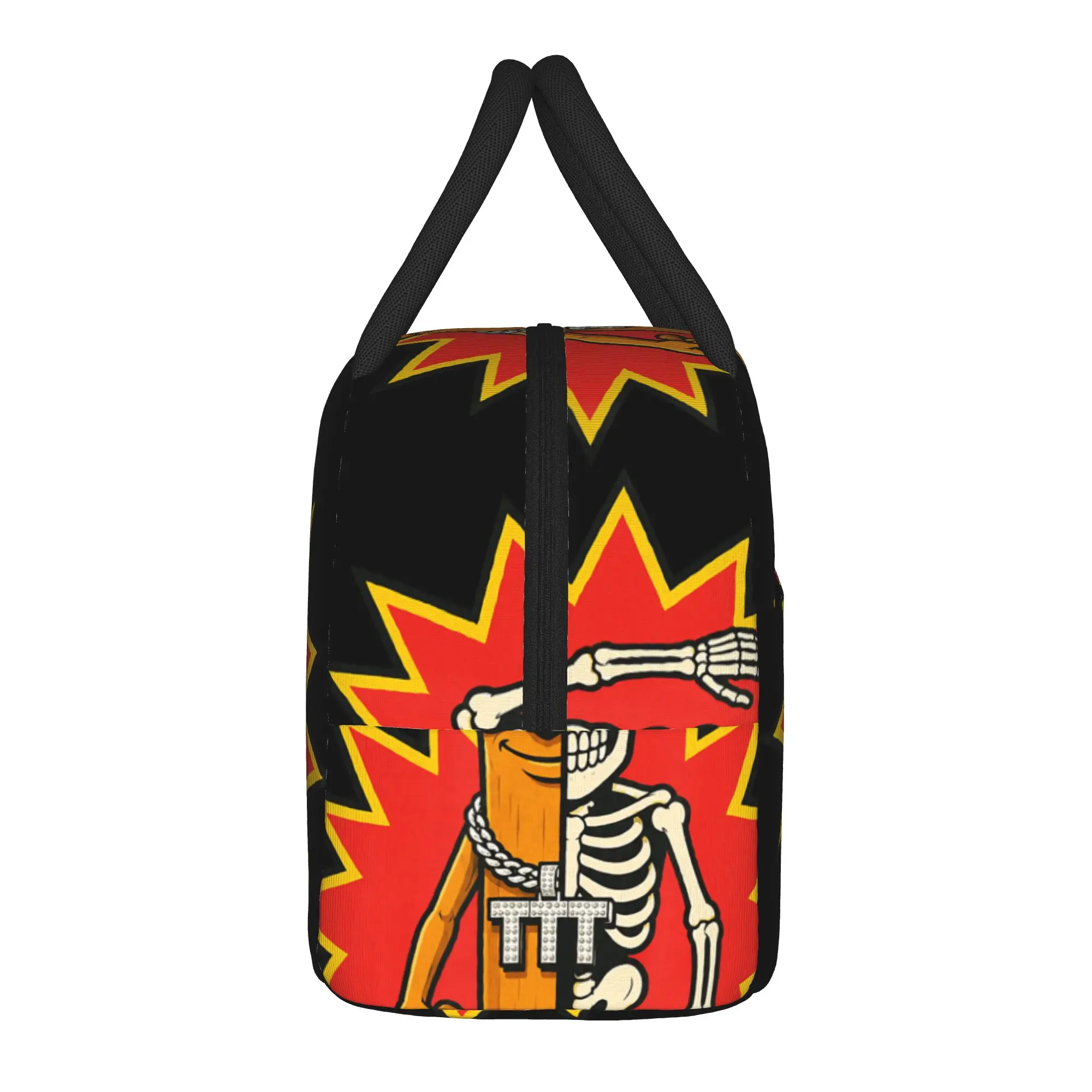 Half Skeleton Tung Sahur Funny Halloween Meme Lunch Bag For Child  Lunch Box Casual School Cooler Bag Oxford Tote Food Bags