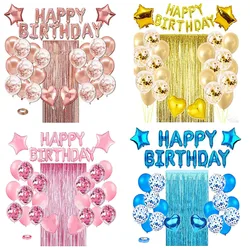 39Pcs Happy Birthday Rose Gold Balloon Set for Birthday and Party Decoration