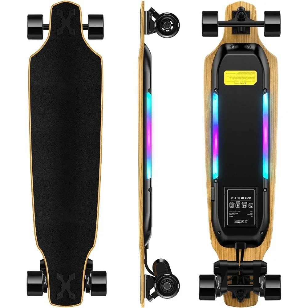 Skateboard elektrik, motor ganda 1800W dengan Remote Control, kecepatan 25mph, Longboard dengan sistem penggerak sabuk, skateboard elektrik