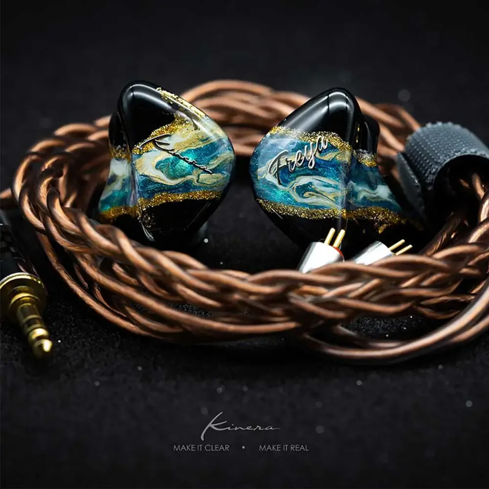 Kinera-Freya Hybrid In Ear Earphones, HiFi, DJ Monitor Earbuds, Música, Corrida, Sport Headphone, Pintados à Mão, Freya, 3BA + 1DD