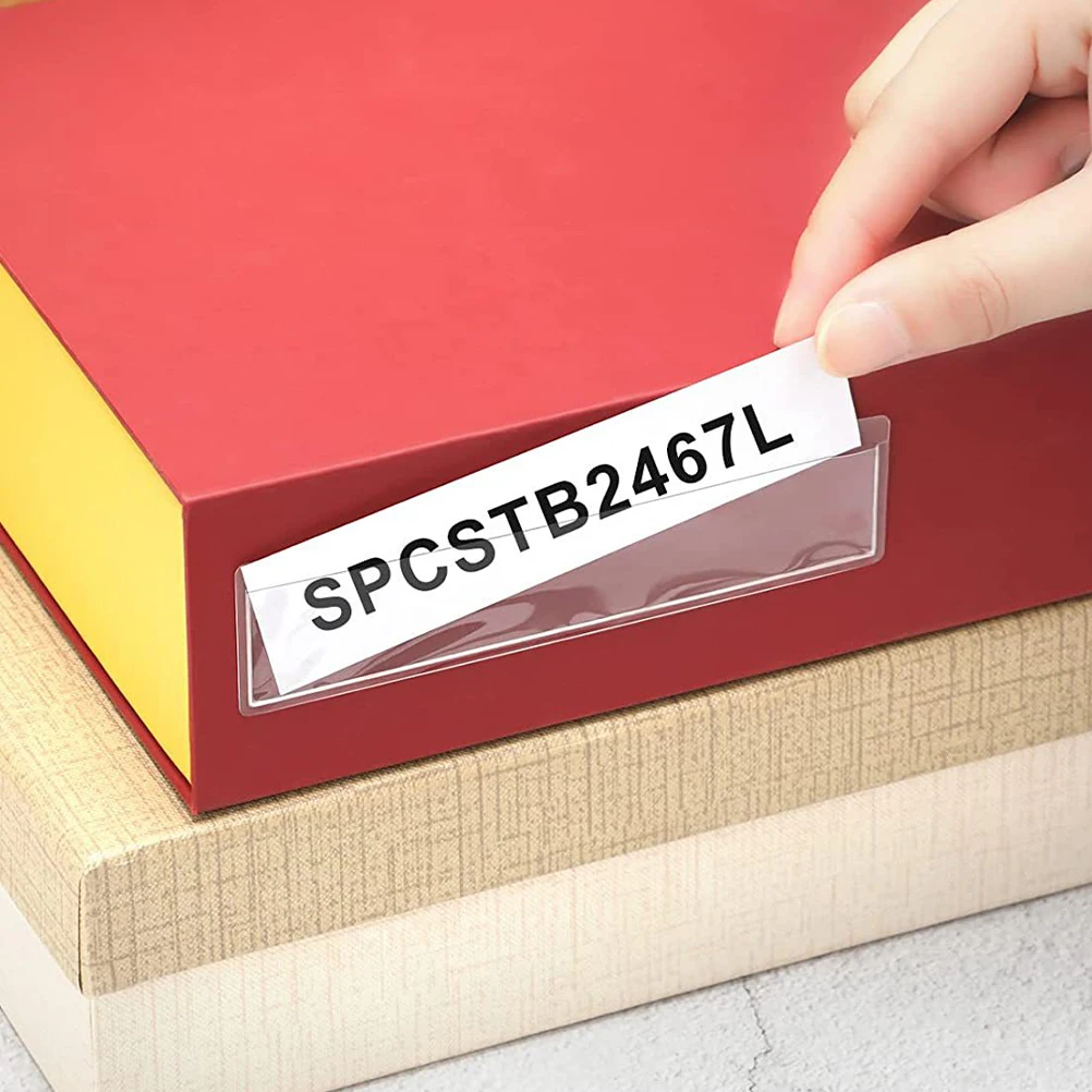 

30 Set Waterproof Transparent Adhesive Label Holder Merchandise Sign Desk Name Tag Paper Plastic Tags