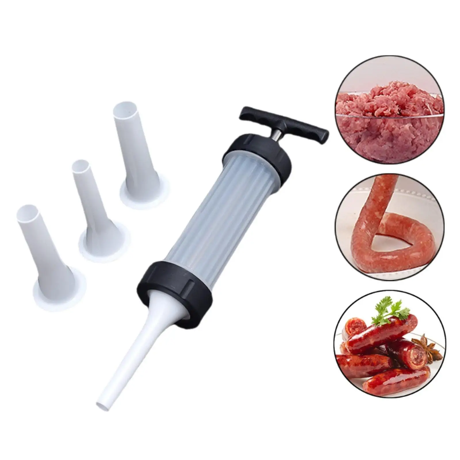 Meat Sausage Machine Sausage Filler with 4 Nozzles Sausage Meat Filling Tool