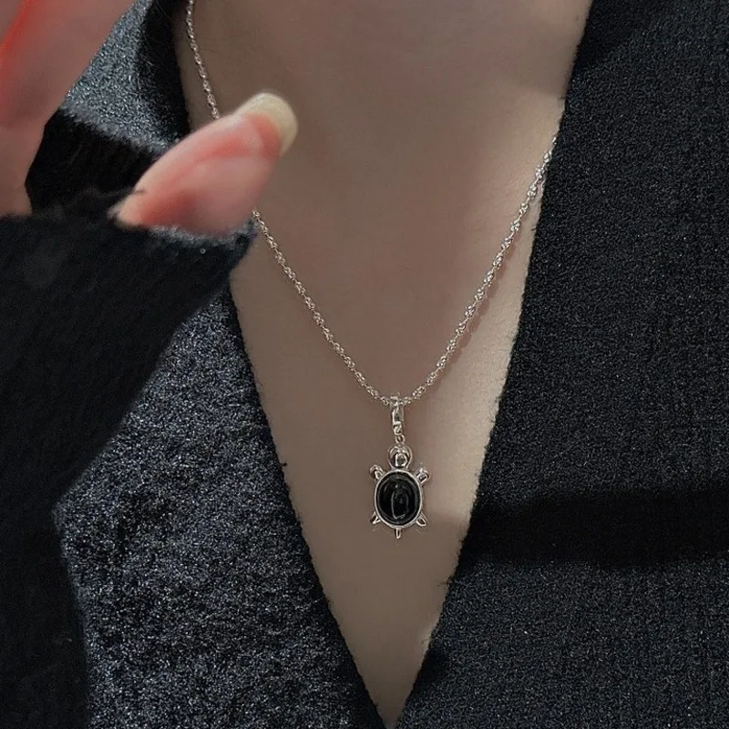 BOCAI NEW S925 Pure Silver Simple And Fashionable Niche Design Small Turtle Pendant