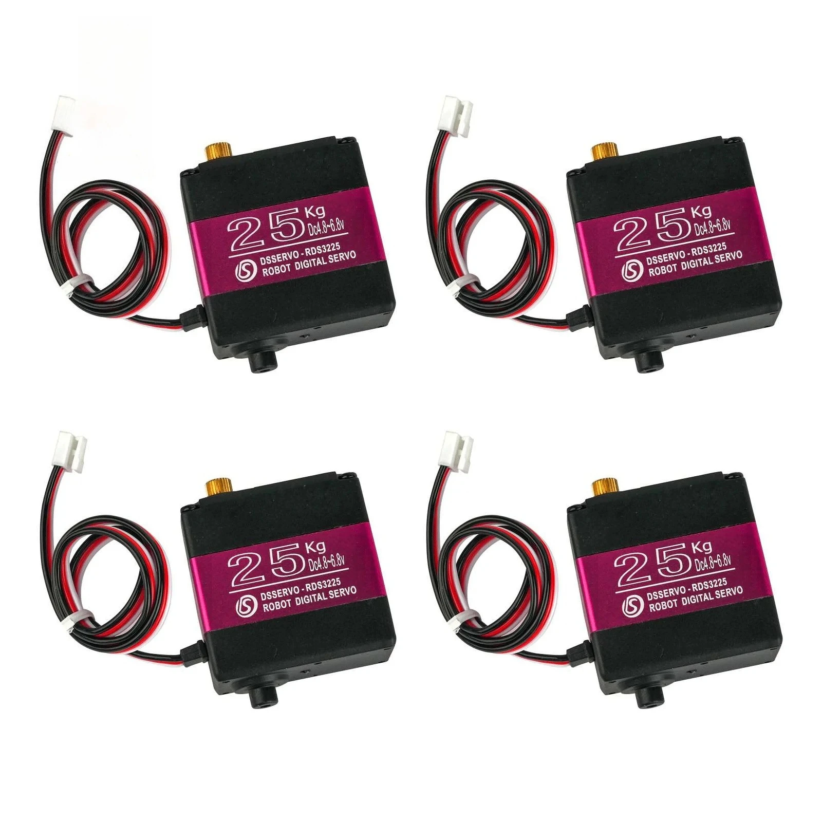 Servo digital de eixo duplo personalizado 25kg 6v rds3225 180/270 graus à prova d'água com terminal hy2.0 3p para braços manipuladores de robô