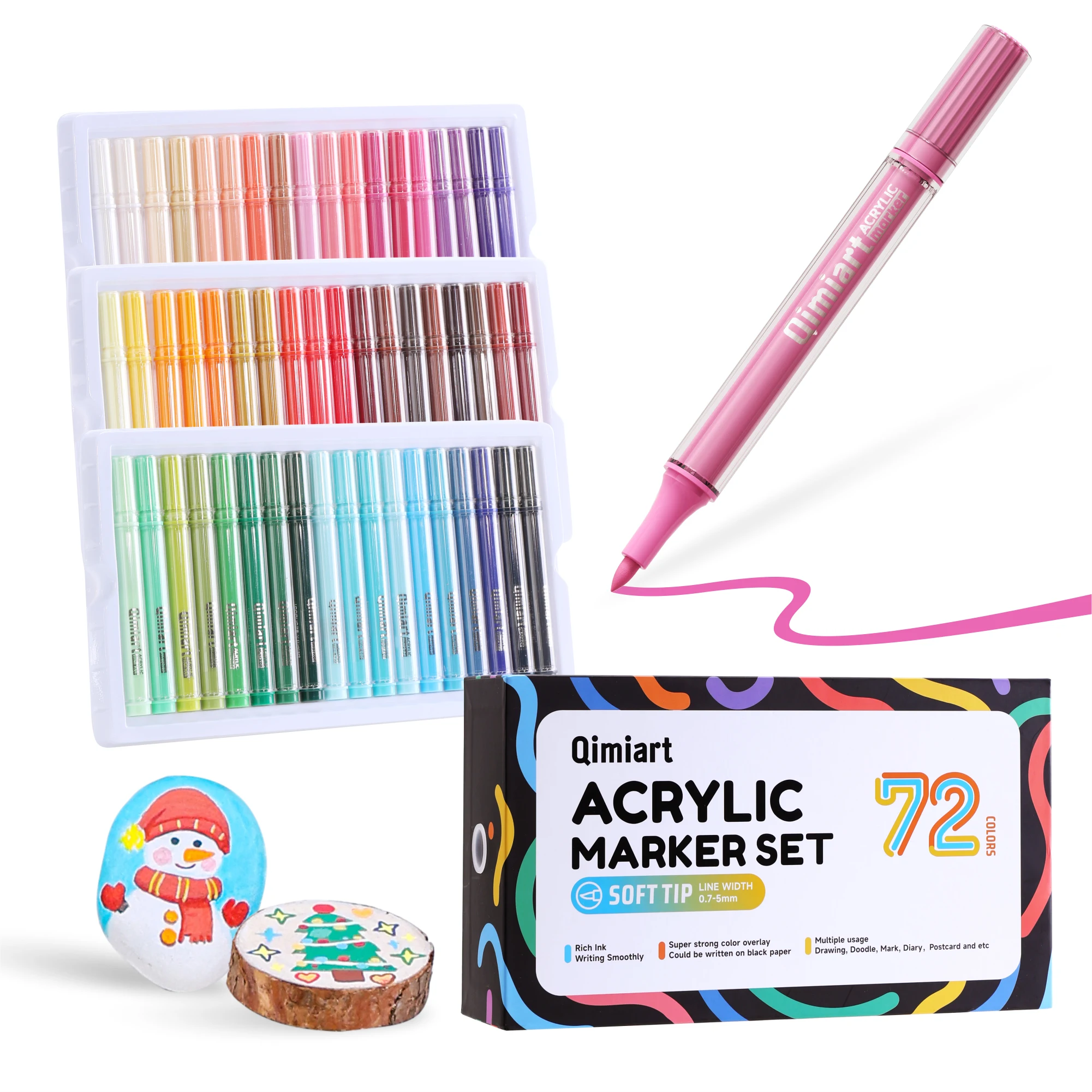 

Набор акриловых маркеров LANGUO, 72 цвета/коробка, с мягким наконечником-кистью, для росписи камней, керамики, стекла, холста, кружек, дерева