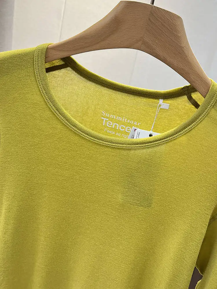 المرأة ميرينو الصوف محبوك تي شيرت كوي جاف تنفس الرياضة في الهواء الطلق امتصاص العرق قاعدة مرنة irt لينة للا شك #5