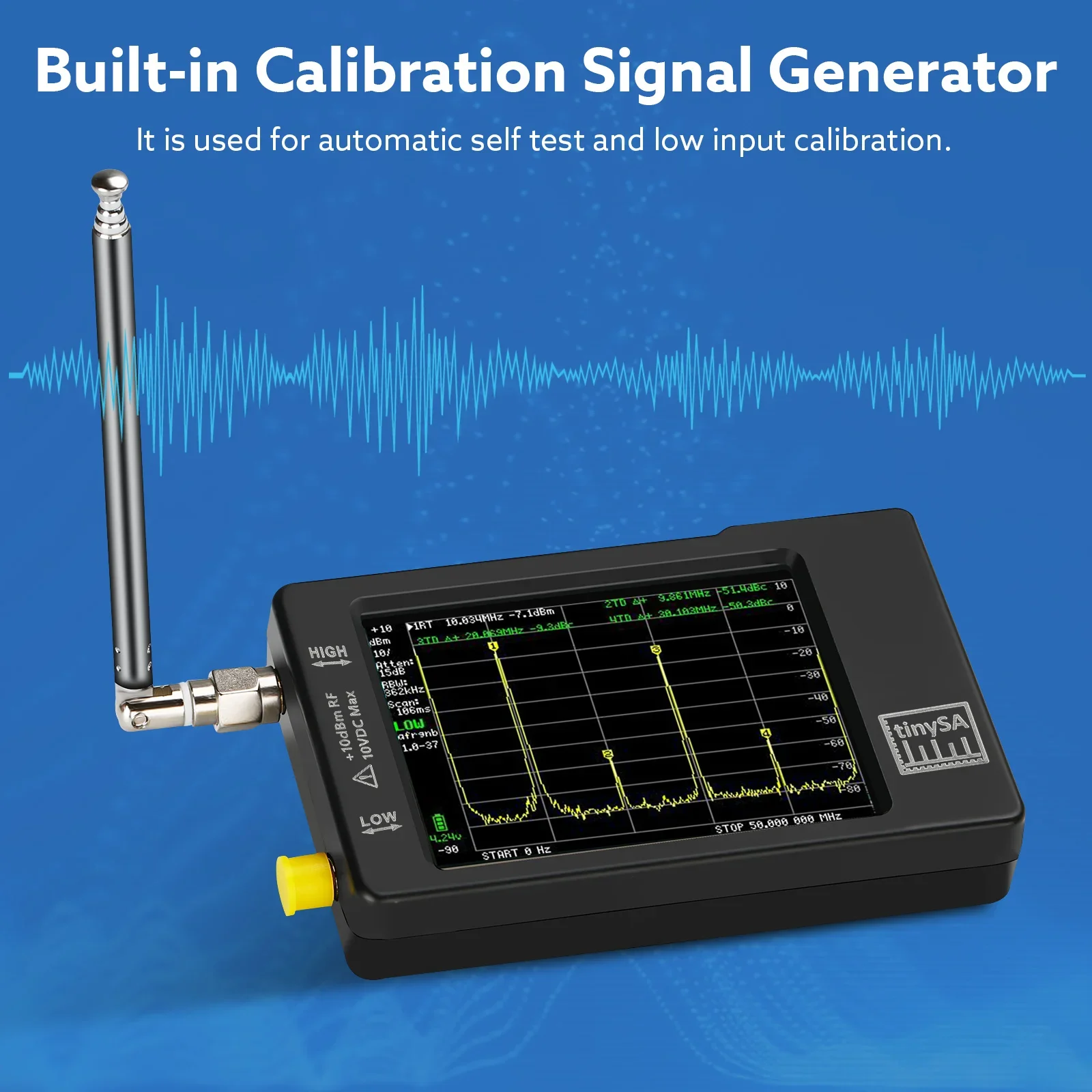 Imagem -05 - Analisador de Espectro Minúsculo Portátil Tinysa 28 Display 100khz a 960mhz com Versão Protetora Esd V0.3.1 e Atualizado