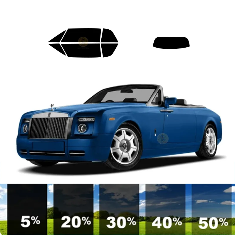 precut Removable Window Tint Film For Car 100% UVR Heat Insulation Carbon ﻿For ROLLS-ROYCE PHANTOM 2 DR CONVERTIBLE 2007-2009