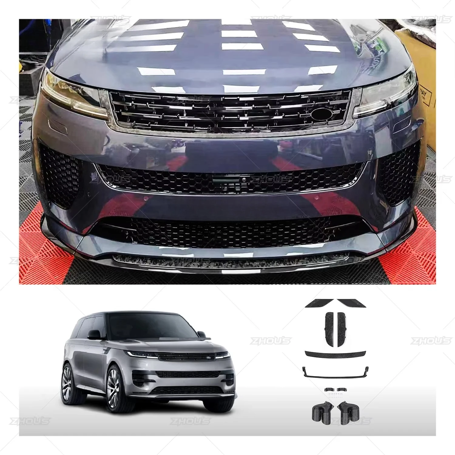 

Auto Parts Sv Style Forged Carbon Fiber Body Kit for Range Rover Sport L461 2023 Front Air Blade Bumper Grille Kit