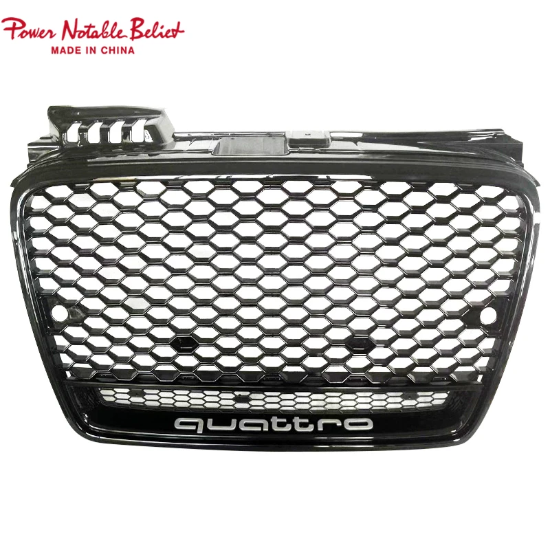 Auto grille for Audi A4 change to RS4 Chrome black silver high quality mesh RS4 front grill 2005 2006 2007