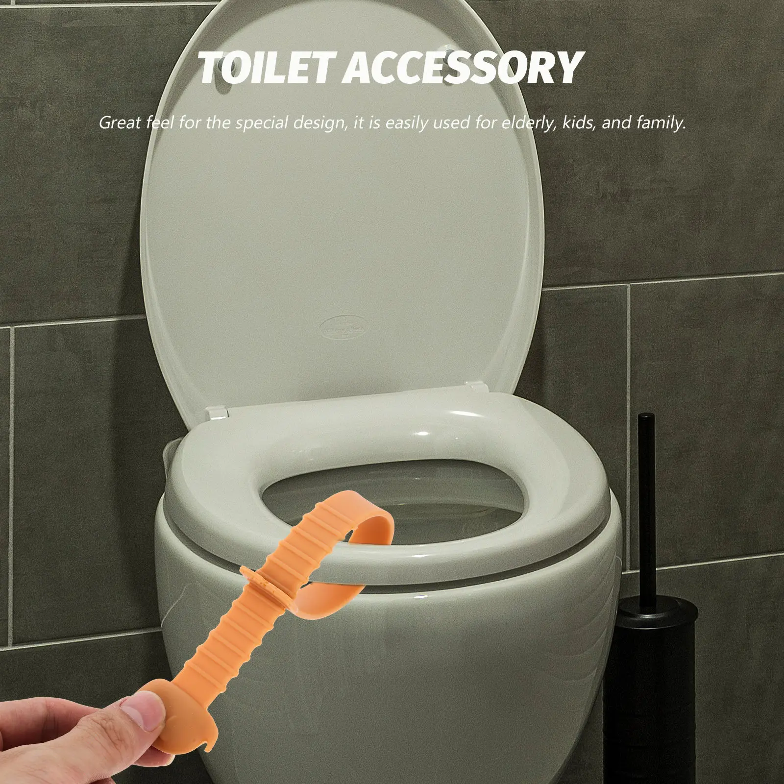 

Комплект из 2 силиконовых подъемников для сиденья унитаза, аксессуар для ванной комнаты, простая установка, гигиеническая ручка для крышки унитаза