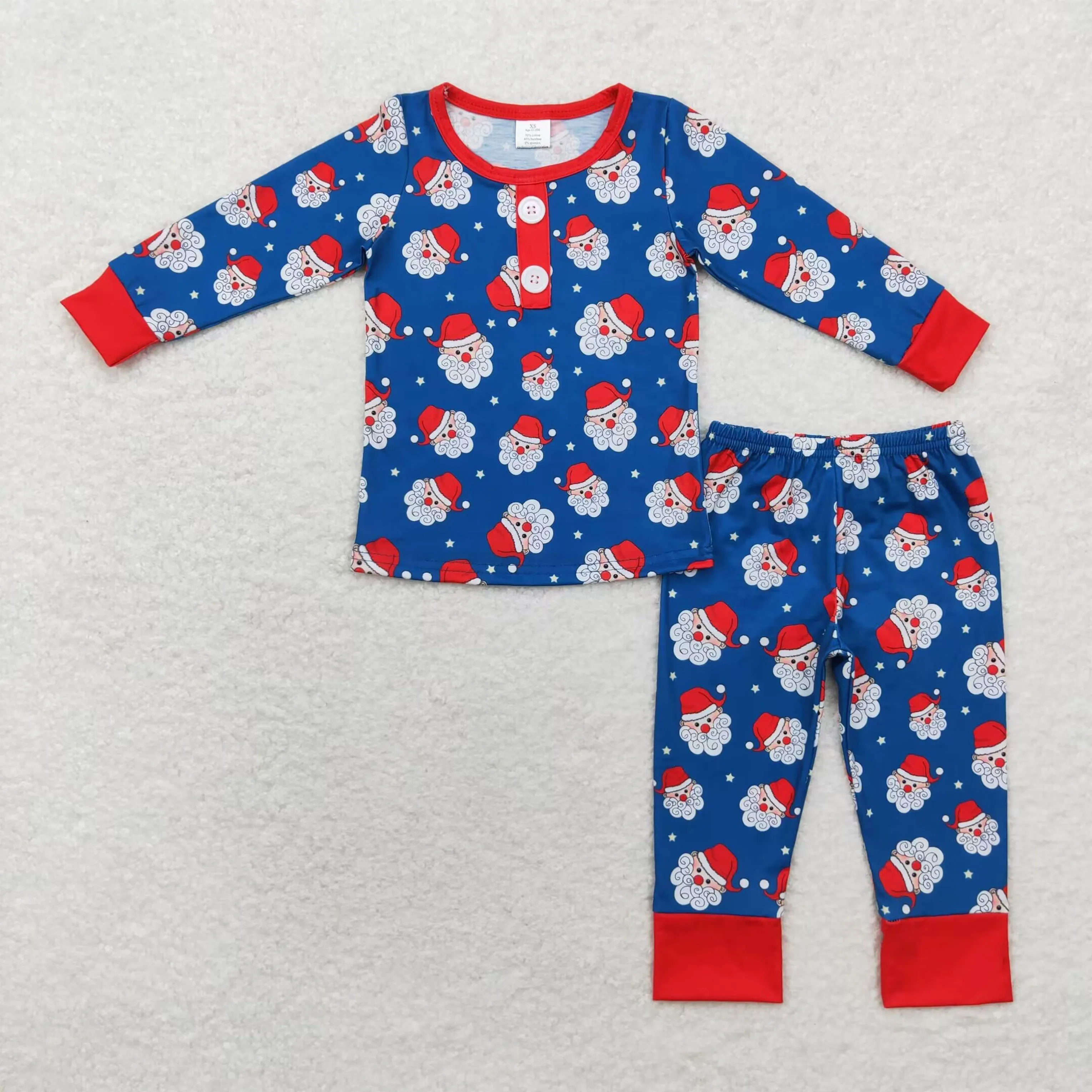 Wholesale Children Baby Boy Girl Sleepwear Long Sleeves Shirts Christmas Santa Set Kids Pants Toddler Outfit Pajamas Nightwear