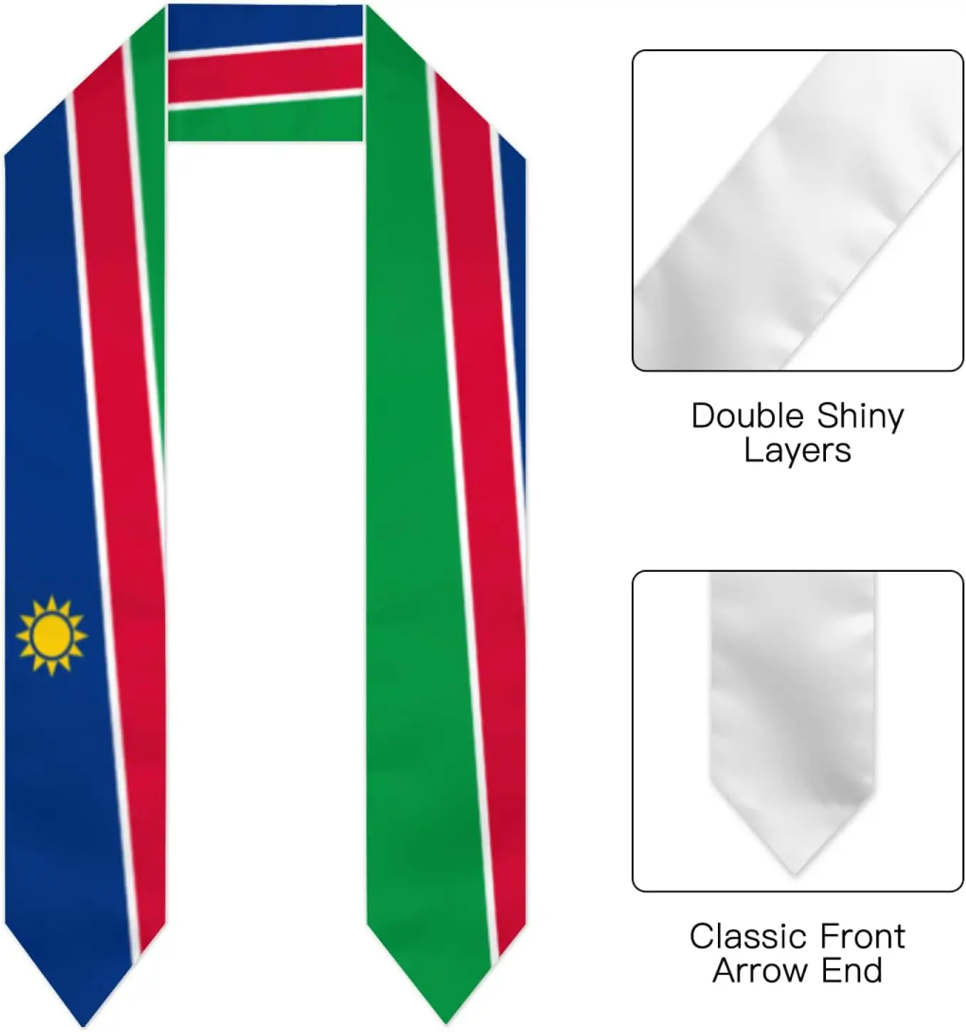 Vintage Namibia Namibian Flag Graduation Stole Scarf Shawl Sash Class of 2026 for Men Women Students Teachers Study