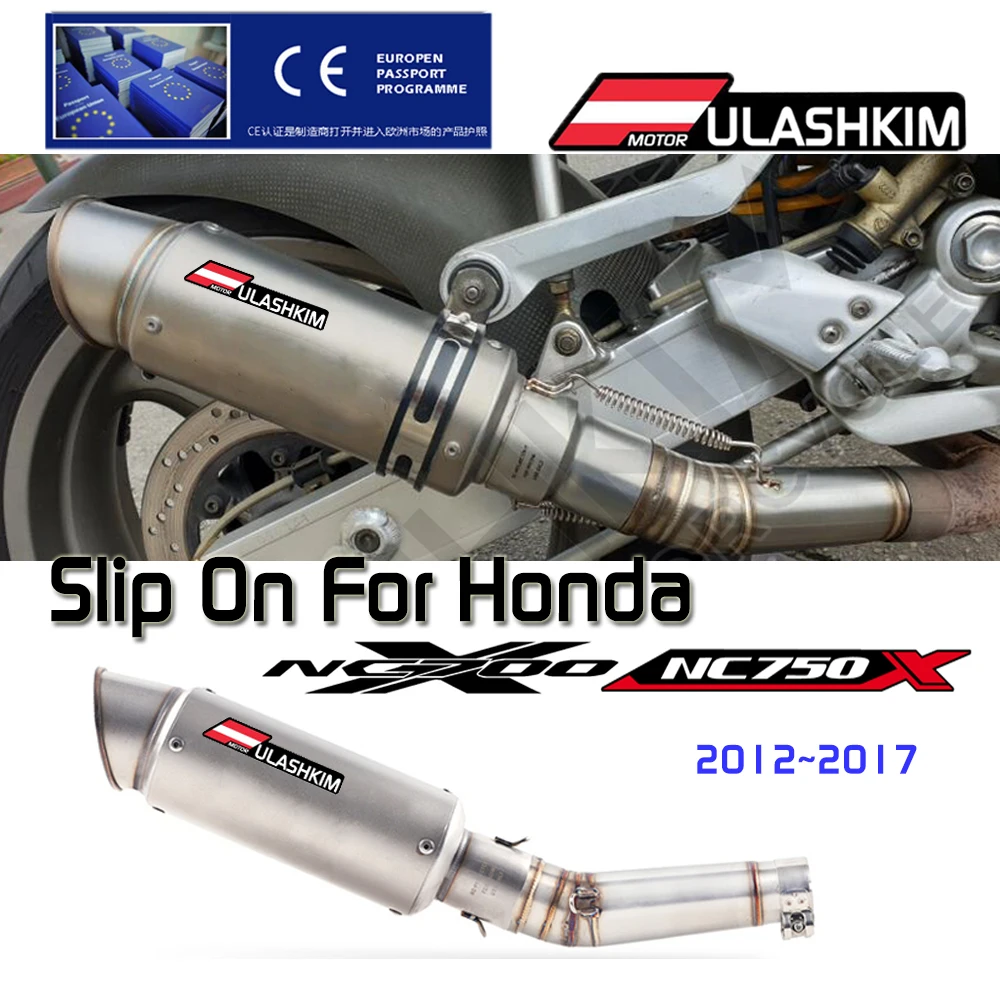 Motorcycle Exhaust Muffler Pipe Link Pipe Carbon Fiber Exhaust Slip on Escape FOR HONDA NC700 NC750 NC750X 2012-2017 Q