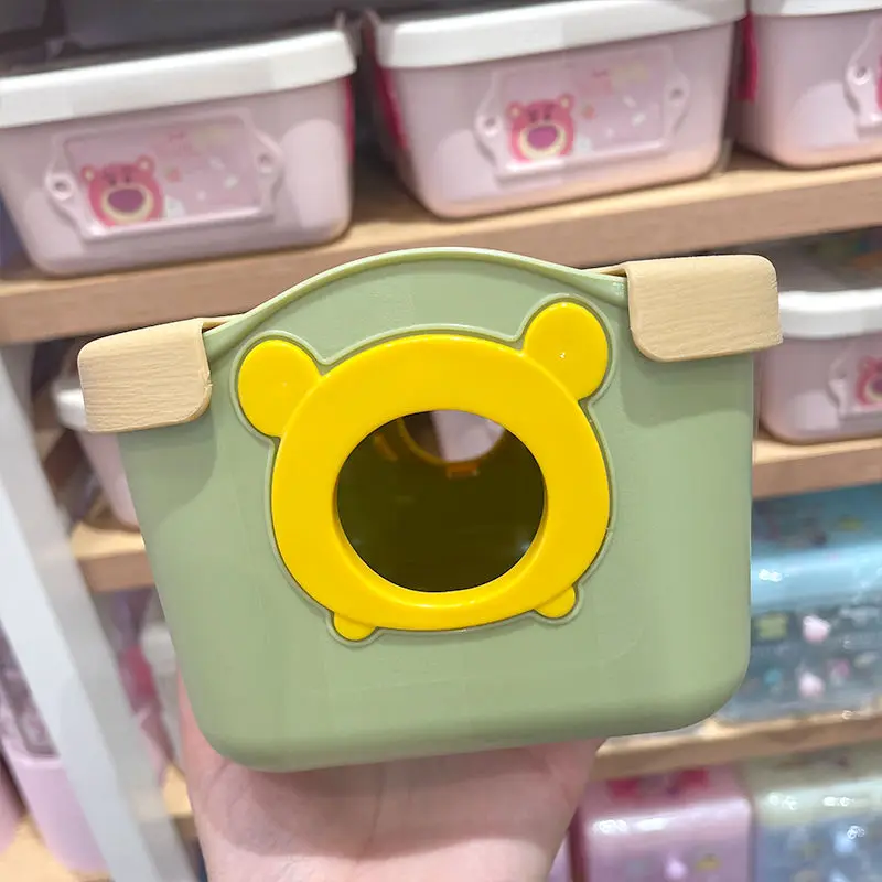 MINISO Disney Cartoon Alien Cute Winnie The Pooh Handle Storage Box Home Desktop Organize Sundries Storage Box