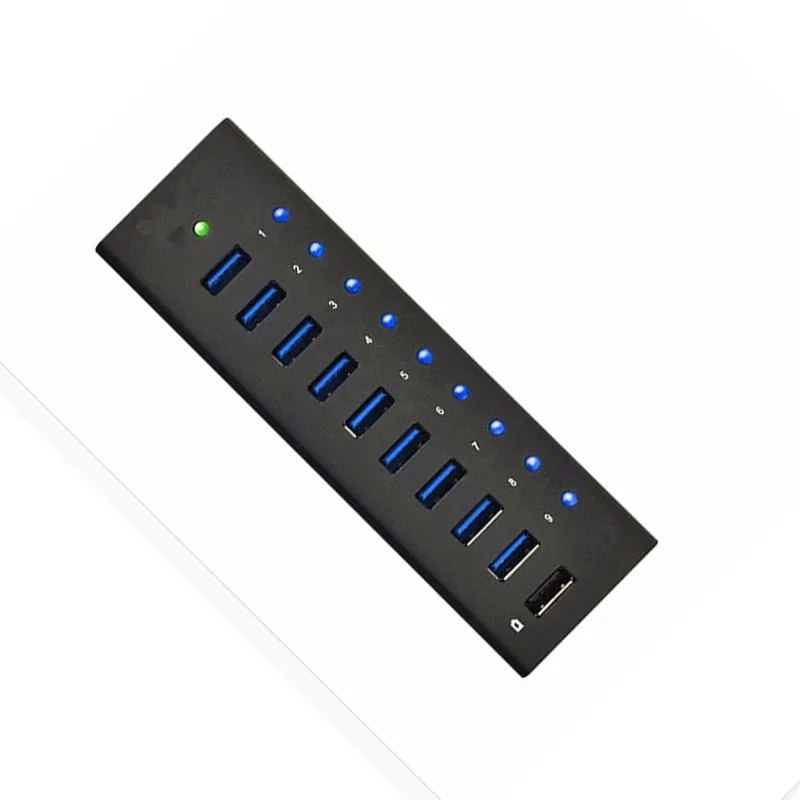 Wholesale 10ports Usb 3.0 Hub 10ports USB 3.0 HUB With 12V 5A Adapter