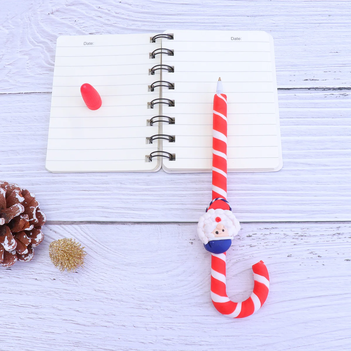 

6Pcs Gel Pens Christmas Crutch Style Tools Premium Plastic Novelty Pens for School Office Daily Use Decoration