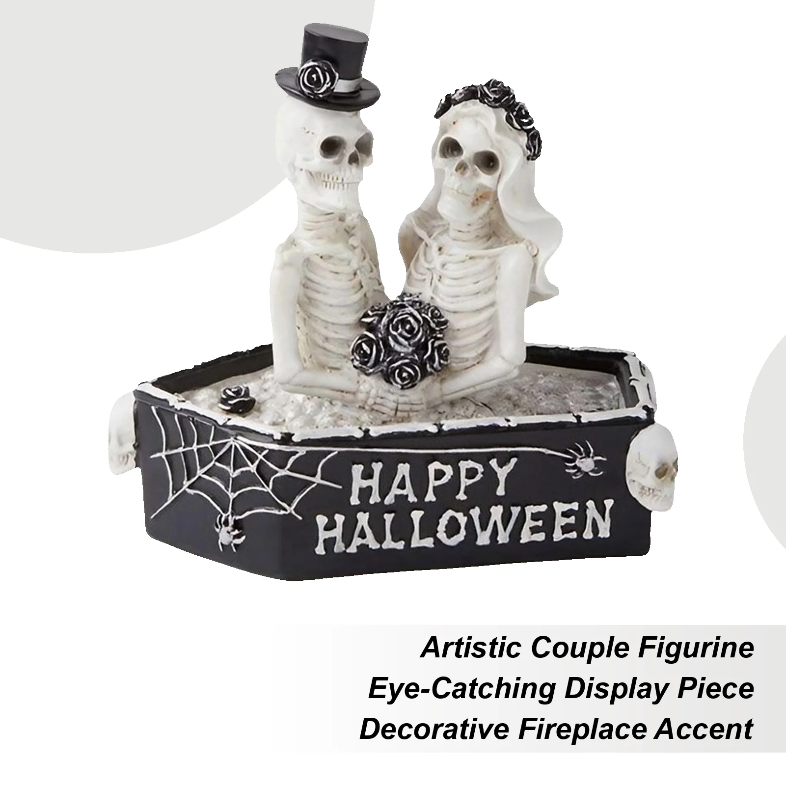 

Skeleton Decor Halloween Figurines Skeleton Couple Statue Resin Sculpture Collectible Gothic Decor Halloween Decorations Prank