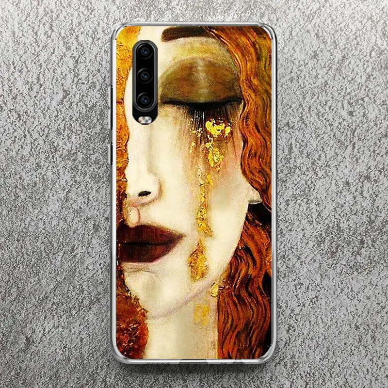 Kiss by Gustav Klimt Desig Print Soft Case for Huawei P40 P50 P30 P20 P10 Lite Phone Shell Mate 10 20 30 40 Pro Pattern Cover