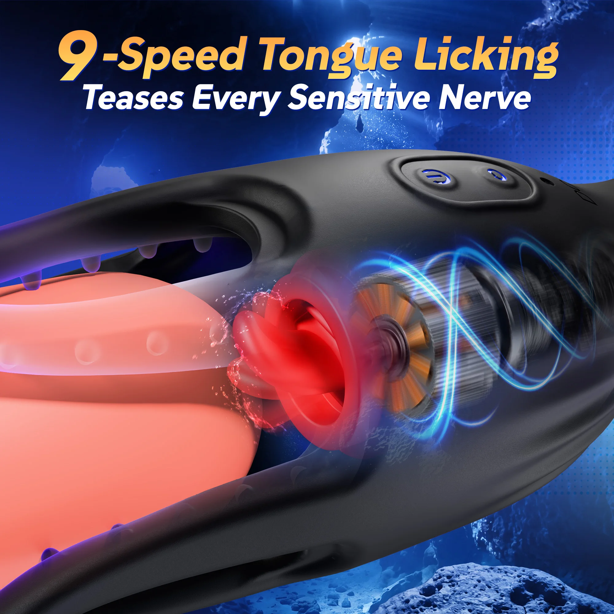 KUSHOR Tongue Licking Male Masturbator Double-Ended Penis Training Vibrator Blowjob Cock Glans Massager Adults Sex Toys for Men 2