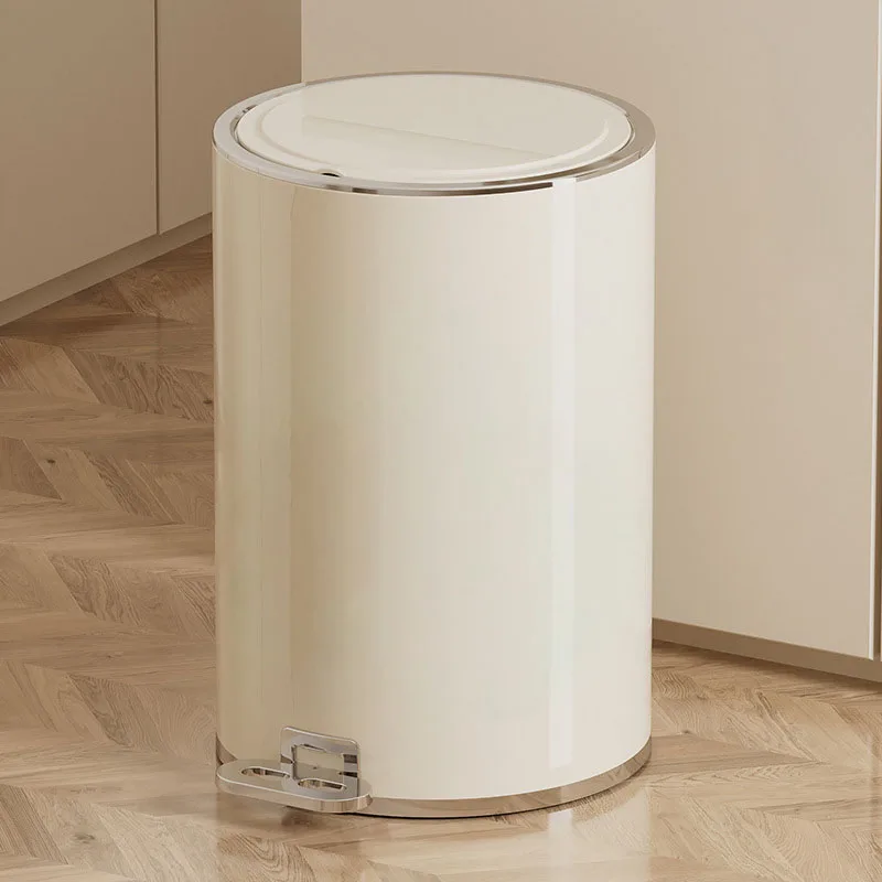 Light luxury pedal trash can with lid, large capacity, suitable for kitchen, living room, bathroom, and toilet