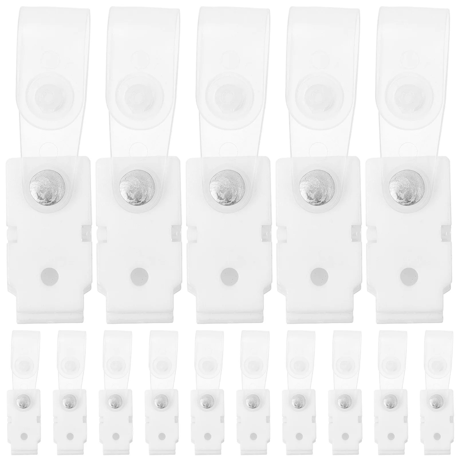 

20 Pcs Badge Holder Clip Holders for Metal Id White Clips Card Lightweight Plastic Work