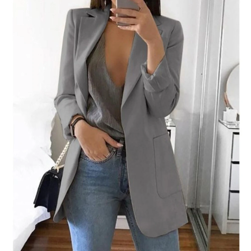 سترة نسائية عصرية ذات قصة ضيقة مع سترة بدلة أنيقة للاستخدام في التسوق والحياة الاجتماعية