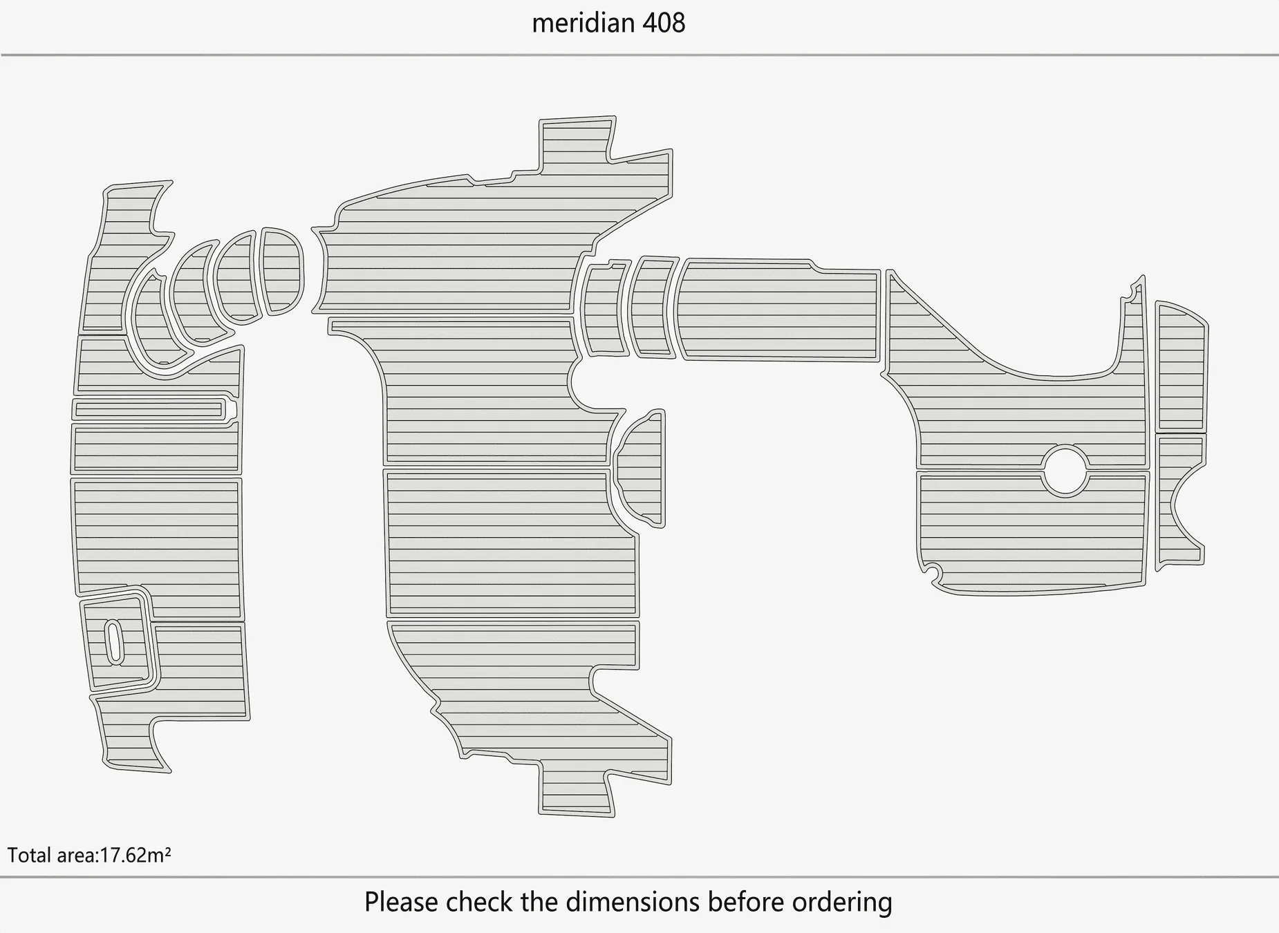 Tappetino per ponte per barca autoadesivo in finto teak EVA antiscivolo da 6 mm per pavimento marino durevole per cabina di yacht Meridian 408 2005-2011