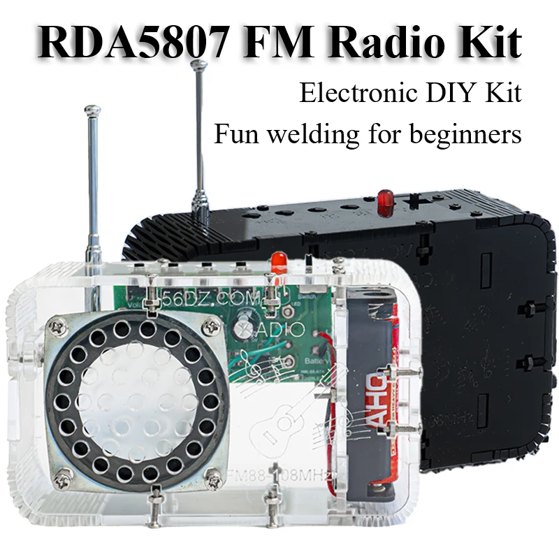 Zestaw radia FM RDA5807 Elektroniczny montaż radiowy DIY Ćwiczenie spawania Płytka drukowana Luźne części