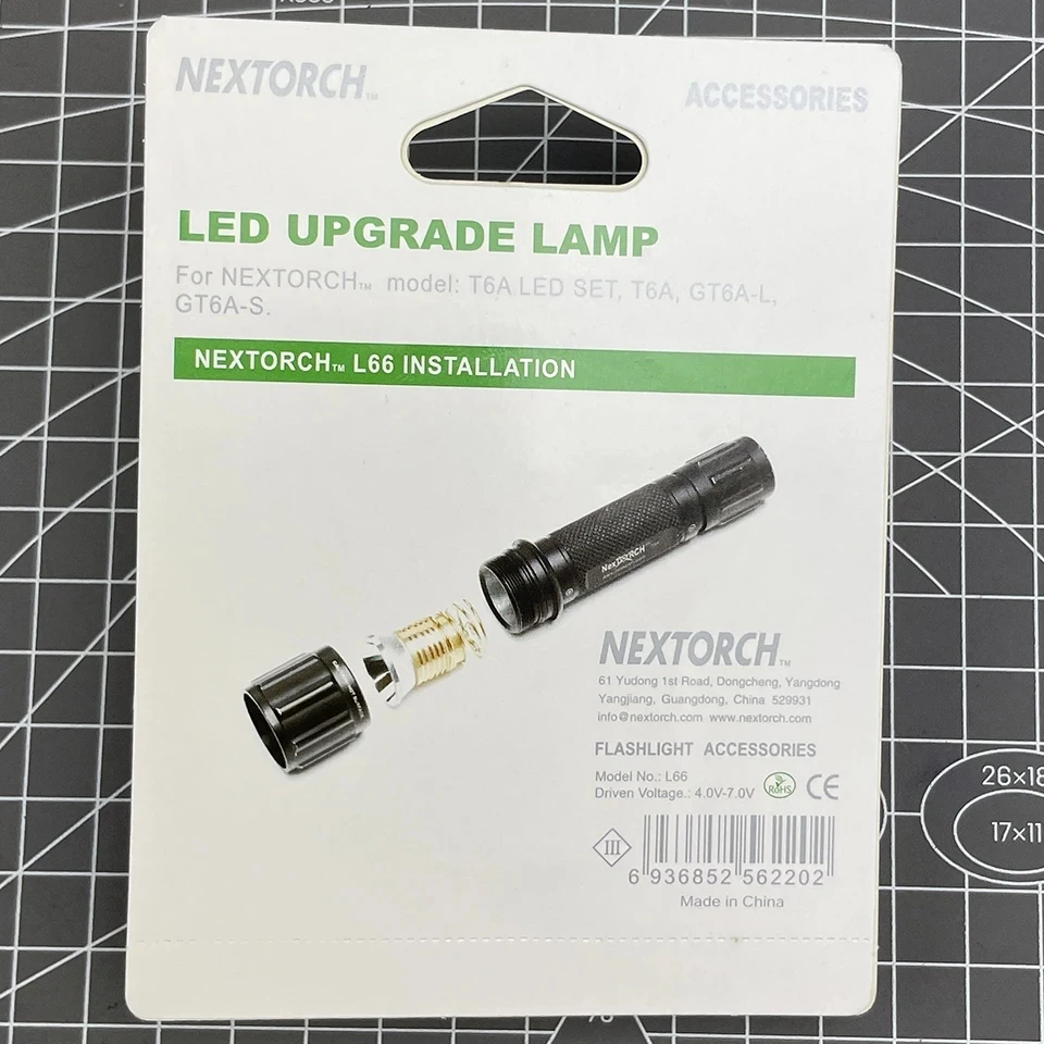 Lampadina LED NEXTORCH per T6A GT6A per torcia magnetica con il fascio bianco brillante di aggiornamento LED II - Mini AA