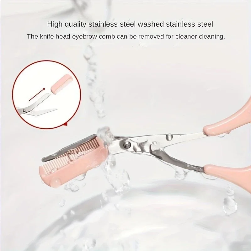 Eyebrow Scissors With Comb Eyebrow Trimmer Professional Eyebrow Face Razor Stainless Steel Facial Hair Trimming Beauty Scissors