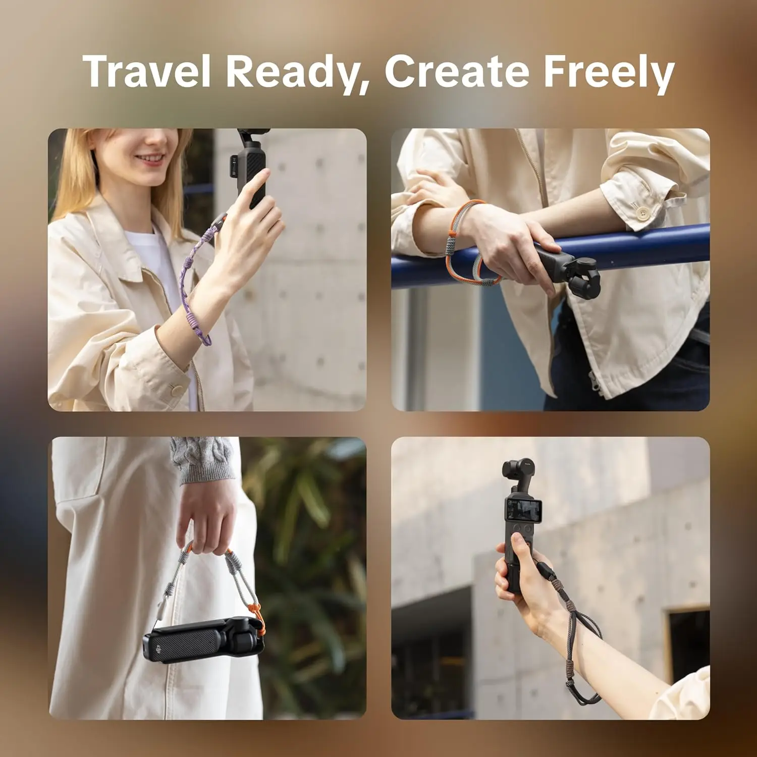 Pasek na rękę PGYTECH do DJI Osmo Pocket 3/4, szybkozłączny pasek ochronny na nadgarstek, wytrzymały poliester o wysokiej wytrzymałości — zdjęcie produktu 3
