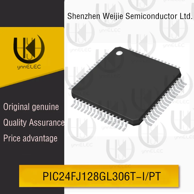 MCU อุตสาหกรรม 16 บิต |   PIC24FJ128GL306 -40 ° ซี~85 ° ซี |   ADC 12 บิต |   ยูเอสบี OTG |   TQFP-64