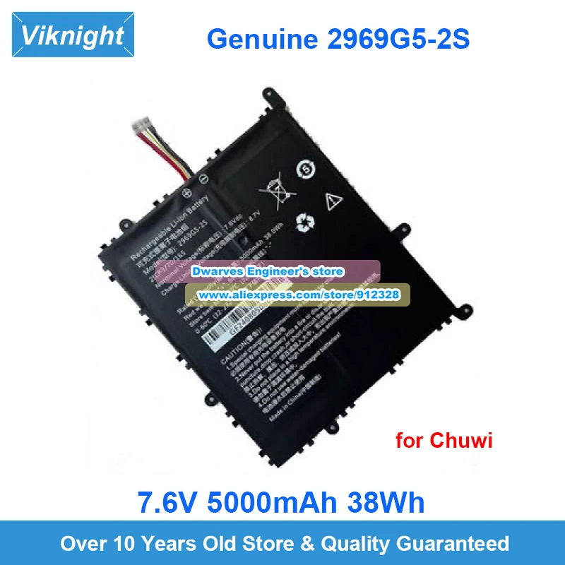 

Genuine 2969G5-2S Battery 7.6V 5000mAh 38Wh for Chuwi CWI534 Larkbook X 14 Rechargeable Li-Polymer Battery 2959G5