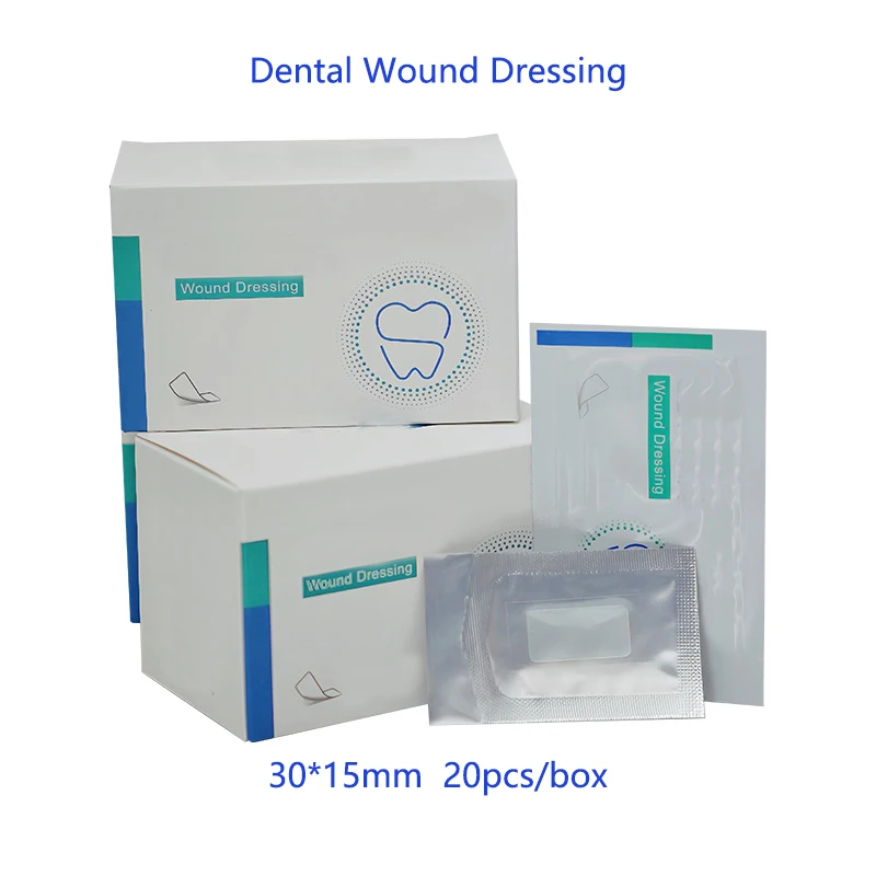 20Pcs/Pack Dental Wound Dressing Type A with Size 15x30mm for Dental Tooth Extraction,Implant Surgery,Periodontal Treatment Used