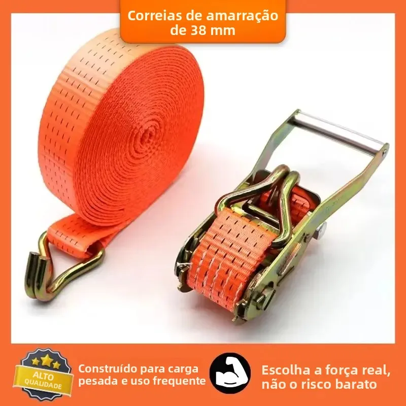 オレンジ色の高耐久ラチェットストラップ-1～3m-長さ調節可能-2個パック-オートバイ、atv、キャンプ用品用