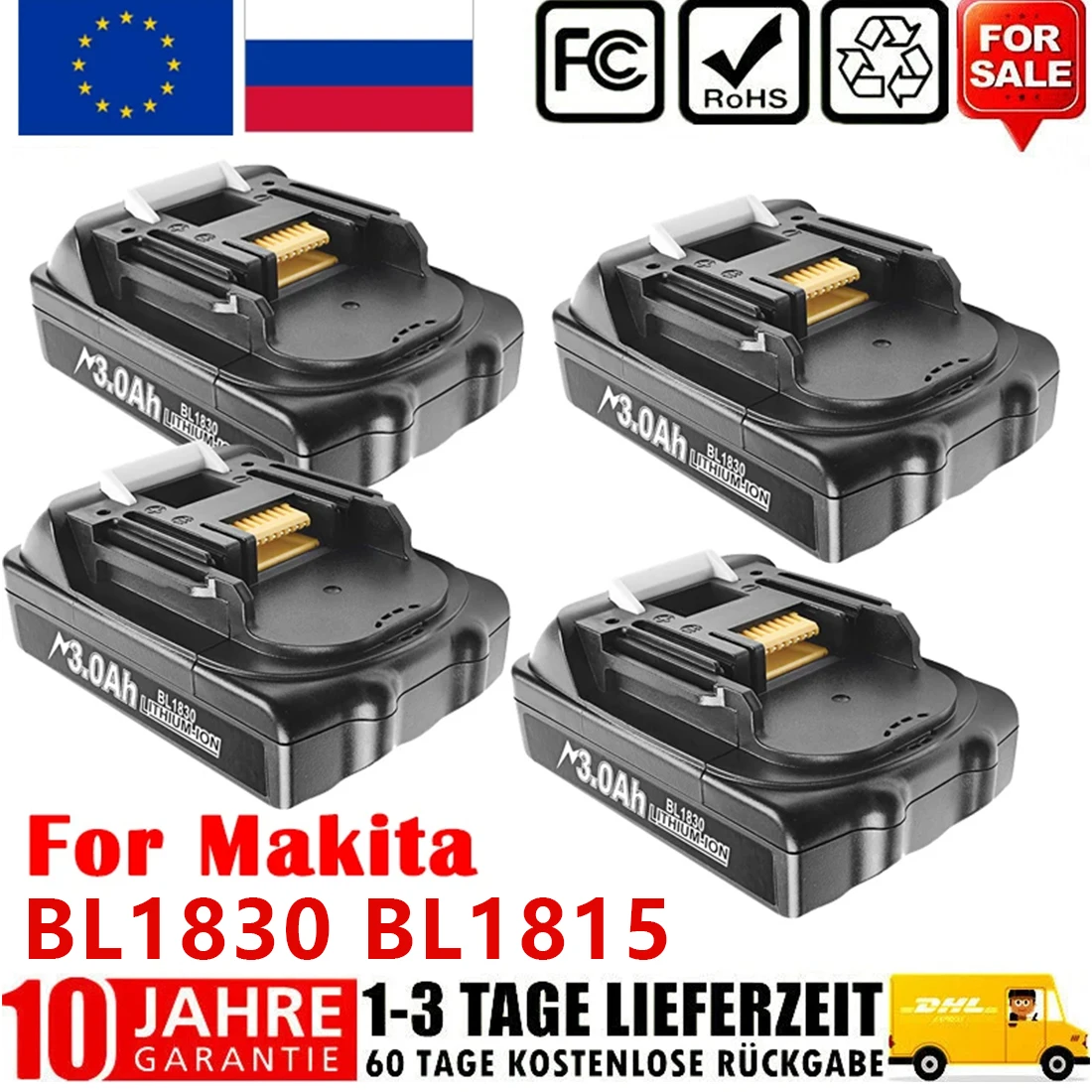 

3.0AH Replacement For Makita 18V Battery Compatible With Makita 18 Volt Battery BL1860 BL1830 BL1850 Series Power Tools Battery