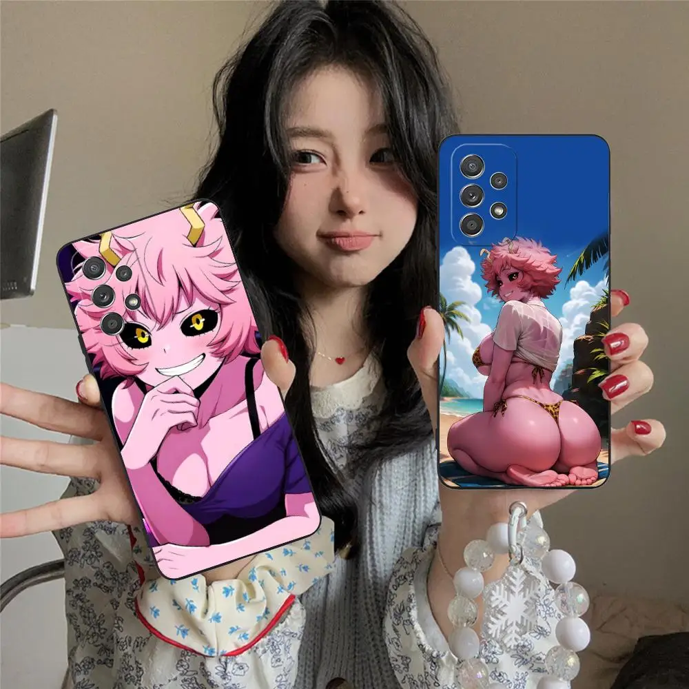 حافظة هاتف Hero Academia Mina Ashido لهاتف سامسونج جالاكسي M55 54 42 35 34 33 32 23 22 15 14 13 12 F55 5G لون واقي جميل
