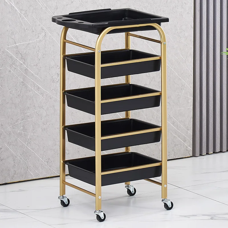 Hairdressing Salon Trolley Beauty Salon Cart Storage Racks Salon Furniture Barber Shop Perm and Dye Tool Trolleys with Wheels MM